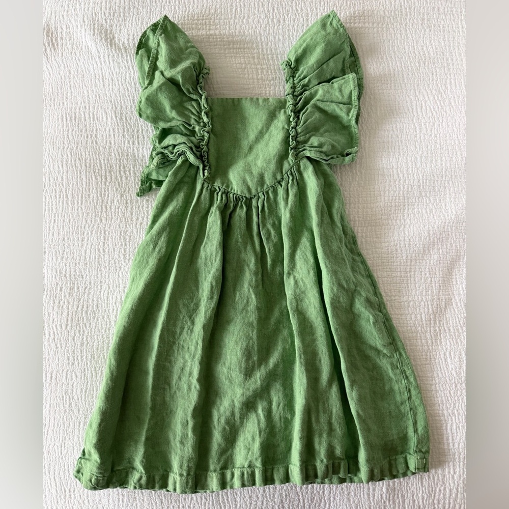Zara Kids Green Ruffled Dress